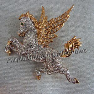 Vintage Swarovski Crystal SCS 1998 Pegasus Brooch